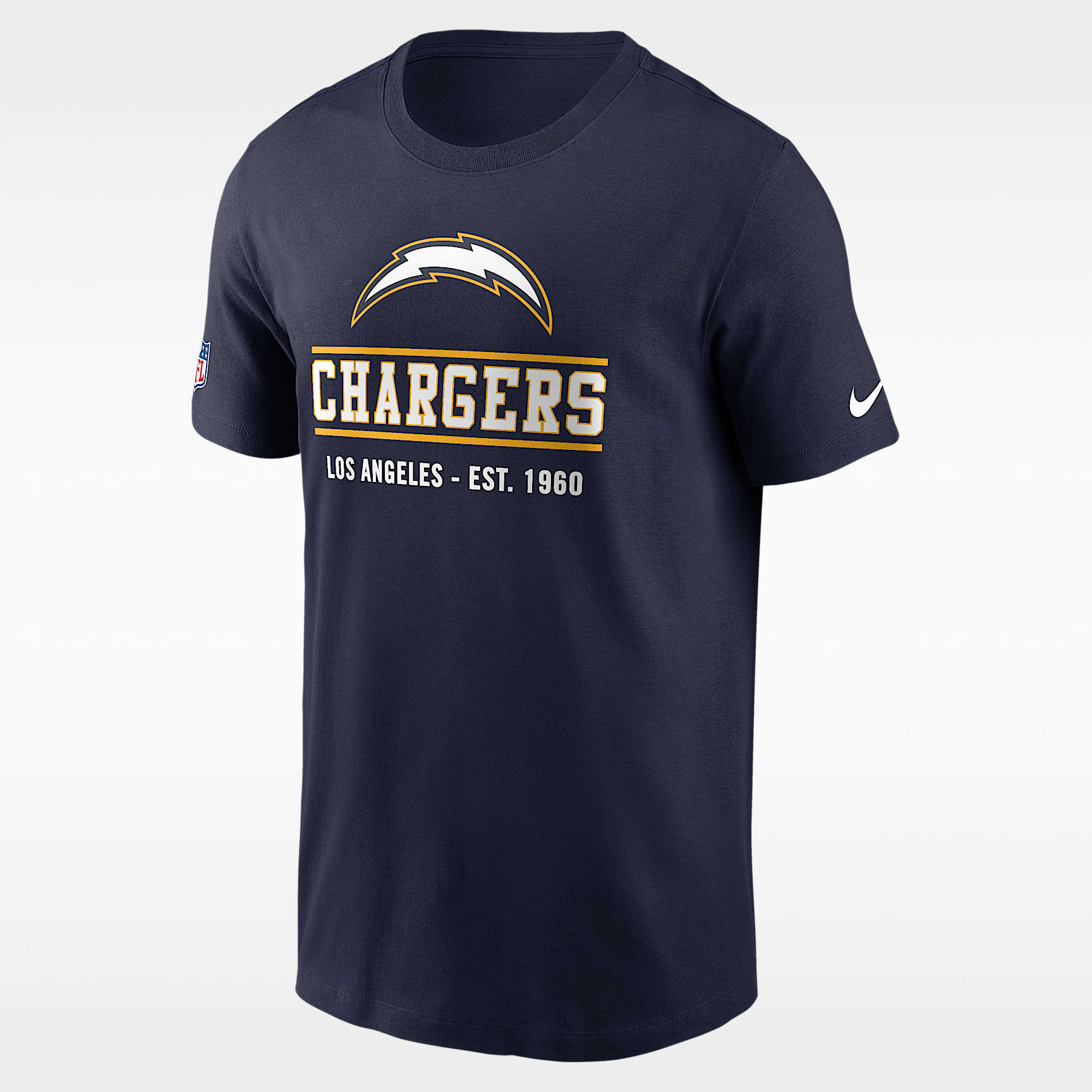 NIKE ブラジル　セレソン　Tシャツ　青　白　リンガーネック　XL Los Angeles Chargers Essential Men's Nike Dri-FIT NFL T-Shirt